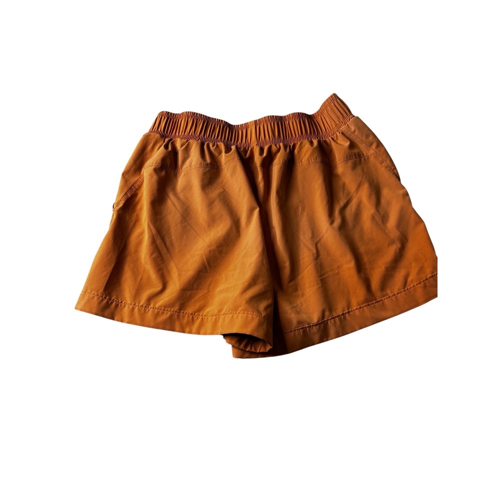 Freely Womens Active Shorts XL Terracotta Orange Elastic Waist Drawstring Pocket - Picture 3 of 10